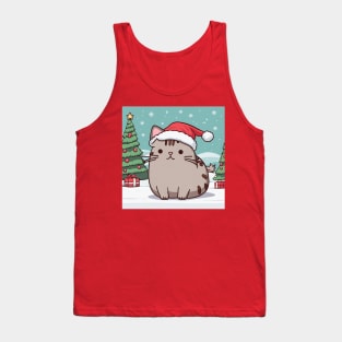 Pusheen Santa kitty Tank Top